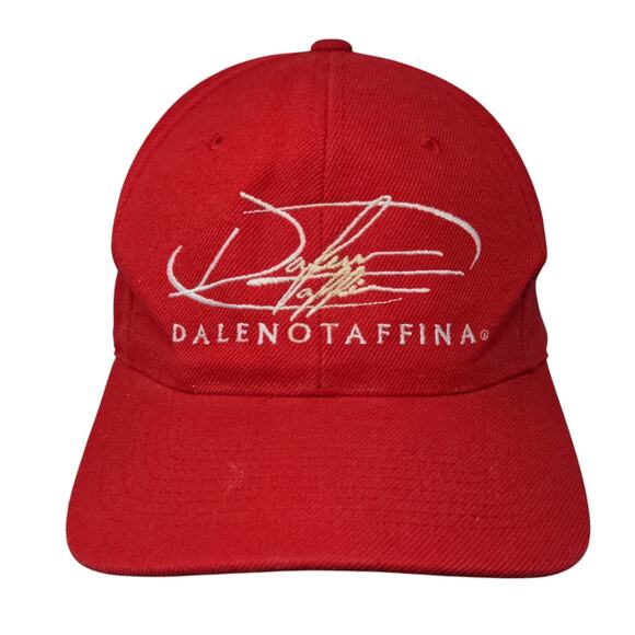 Dale Notaffina Strapback Hat Red Embroidered Logo Adjustable One Size - Picture 1 of 8